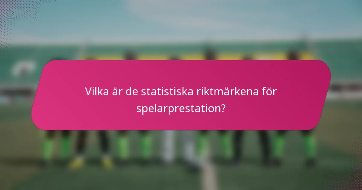 Vilka är de statistiska riktmärkena för spelarprestation?