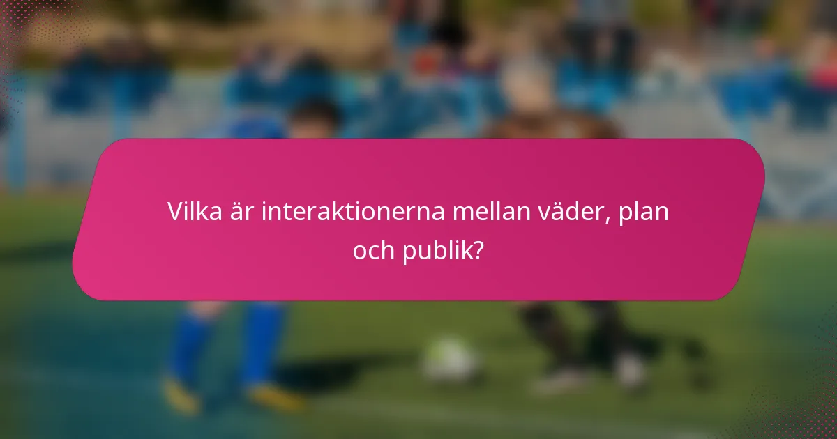 Vilka är interaktionerna mellan väder, plan och publik?