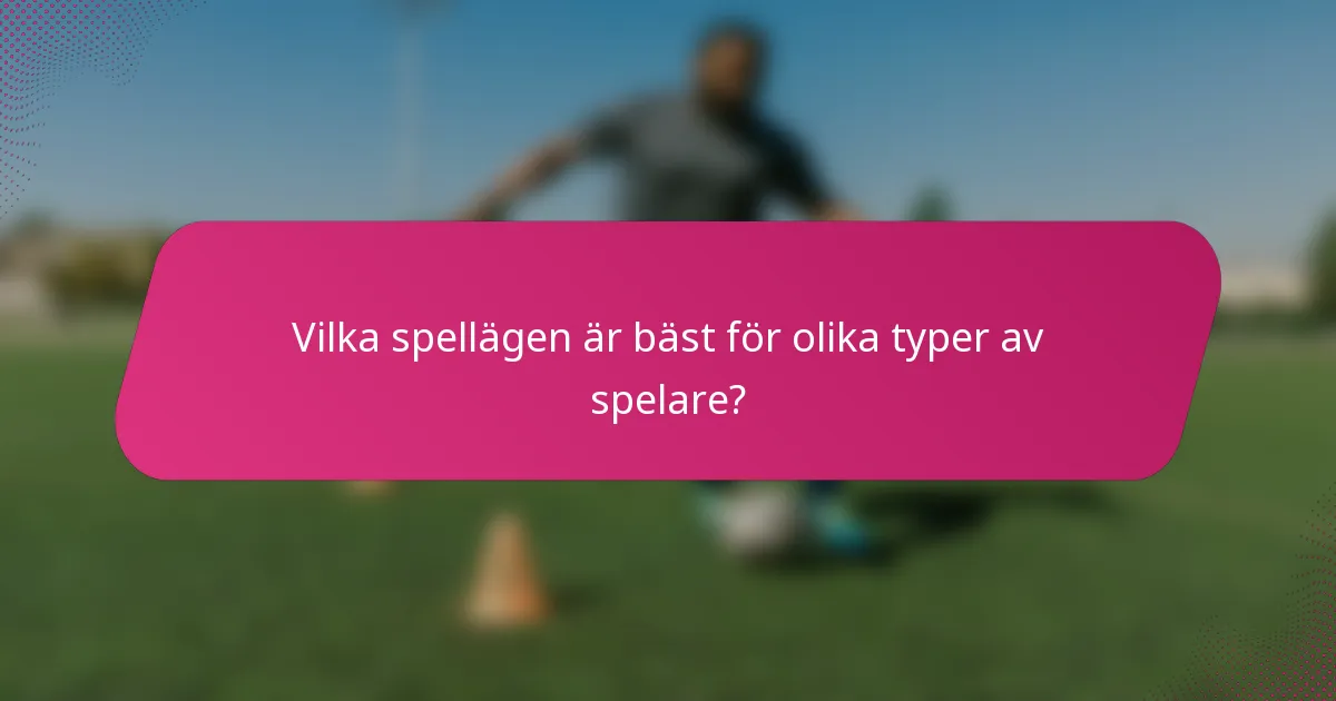 Vilka spellägen är bäst för olika typer av spelare?