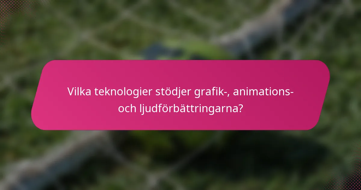 Vilka teknologier stödjer grafik-, animations- och ljudförbättringarna?